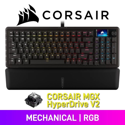 Corsair VANGUARD PRO 96 RGB 96% Mechanical Gaming Keyboard with LCD Display, Black — Corsair MGX HyperDrive V2