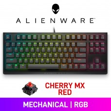 Alienware AW420K RGB 80% TKL Mechanical Gaming Keyboard, Black/Red — Cherry MX Red