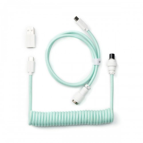 Keychron Coiled Aviator Keyboard Cable, Straight, Type-C to Type-A or Type-C — Mint