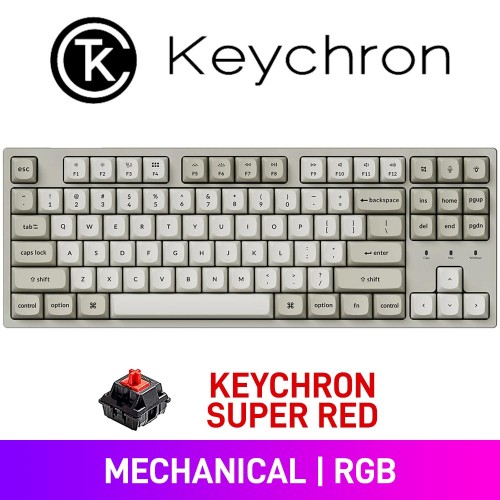 Keychron C1 PRO 8K RGB Mechanical 80% TKL Gaming Keyboard with Hot-Swappable Switches — Keychron Super Red