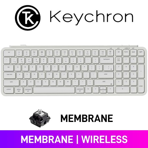 Keychron B2 PRO Ultra-Slim 96% Wireless Keyboard, Ivory White — Membrane