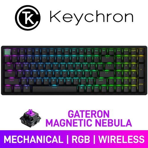 Keychron K4 HE RGB Custom 96% Mechanical Gaming Keyboard with Hot-Swappable Switches, Black — Gateron Magnetic Nebula