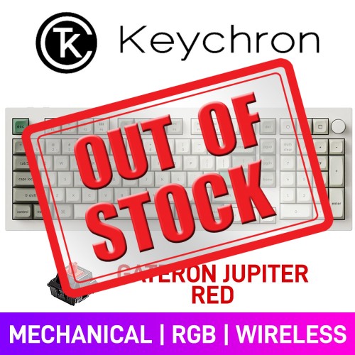 Keychron Q5 MAX QMK/VIA RGB Custom 75% TKL Machined Aluminium Mechanical Gaming Keyboard with Hot-Swappable Switches, White — Gateron Jupiter Red
