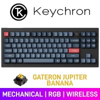 Keychron V3 MAX QMK/VIA Knob Wireless RGB Mechanical 80% TKL Gaming Keyboard with Hot-Swappable Switches — Gateron Jupiter Banana