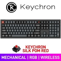 Keychron V6 ULTRA ZMK Knob Wireless RGB Mechanical Gaming Keyboard with Hot-Swappable Switches — Keychron Silk POM Red