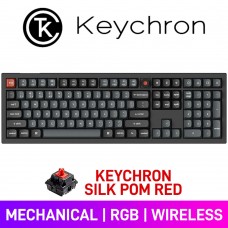 Keychron V6 ULTRA ZMK Knob Wireless RGB Mechanical Gaming Keyboard with Hot-Swappable Switches — Keychron Silk POM Red Keychron V6 ULTRA ZMK Knob Wireless RGB Mechanical Gaming Keyboard with Hot-Swappable Switches — Keychron Silk POM Red