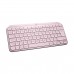 Logitech MX KEYS MINI Wireless Tenkelyless Low Profile White Backlit Multi-Platform Keyboard, Pink — Membrane