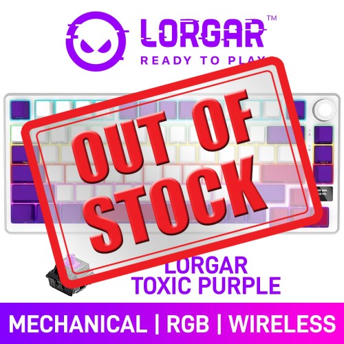 Lorgar KBP7075W RGB Wireless 75% TKL Mechanical Gaming Keyboard with Display & Hot-Swappable Switches, White — Lorgar Toxic Purple Lorgar KBP7075W RGB Wireless 75% TKL Mechanical Gaming Keyboard with Display & Hot-Swappable Switches, White — Lorgar Toxic Purple