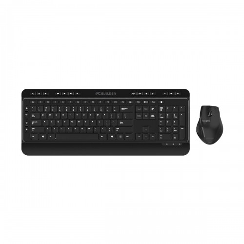 PCBuilder ALPHA Wireless Keyboard and Mouse Combo — Black