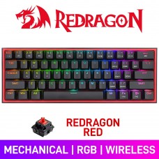 Redragon FIZZ PRO K616 RGB 60% TKL Mechanical Gaming Keyboard, Black/Red — Redragon Red