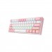 Redragon FIZZ RAINBOW K617 60% Mechanical Gaming Keyboard, White/Pink — Redragon Blue Switches