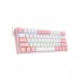 Redragon FIZZ RAINBOW K617 60% Mechanical Gaming Keyboard, White/Pink — Redragon Blue Switches