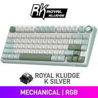 Royal Kludge R75 QMK/VIA Knob RGB Mechanical 75% TKL Gaming Keyboard with Hot-Swappable Switches, Sky Cyan — Royal Kludge K Silver Royal Kludge R75 QMK/VIA Knob RGB Mechanical 75% TKL Gaming Keyboard with Hot-Swappable Switches, Sky Cyan — Royal Kludge K Silver