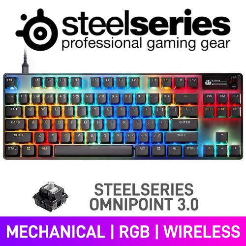 SteelSeries Apex Pro TKL GEN 3 RGB Tenkeyless Mechanical Gaming Keyboard with OLED Display — SteelSeries OmniPoint 3.0 Mechanical Switch