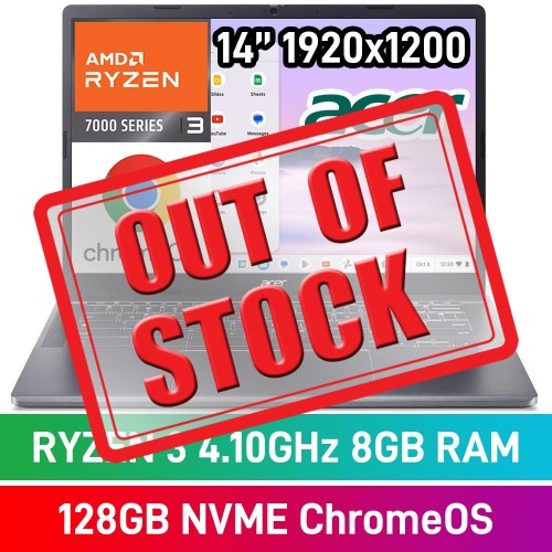 Acer Chromebook Plus 514 CB514-3H-R69C Laptop — Ryzen 3 7320C / 14" WUXGA IPS / 8GB DDR5 RAM / 128GB NVMe SSD / ChromeOS / Iron Grey Acer Chromebook Plus 514 CB514-3H-R69C Laptop — Ryzen 3 7320C / 14" WUXGA IPS / 8GB DDR5 RAM / 128GB NVMe SSD / ChromeOS / Iron Grey