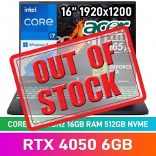 Acer NITRO 16 (2024) AN16-73-70QM Laptop — Core i7-14650HX / 16" WUXGA 165Hz IPS / 16GB DDR5 RAM / GeForce RTX 4050 6GB / 512GB Gen4 NVMe / Windows 11 Home / Obsidian Black