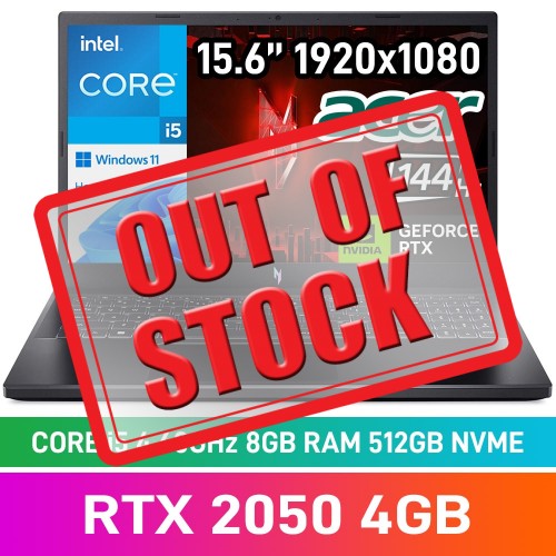 Acer NITRO V 15 ANV15-51-59KP Laptop — Core i5-13420H / 15.6" FHD 144Hz IPS / 8GB DDR5 RAM / GeForce RTX 2050 4GB / 512GB Gen4 NVMe / Windows 11 Home / Black