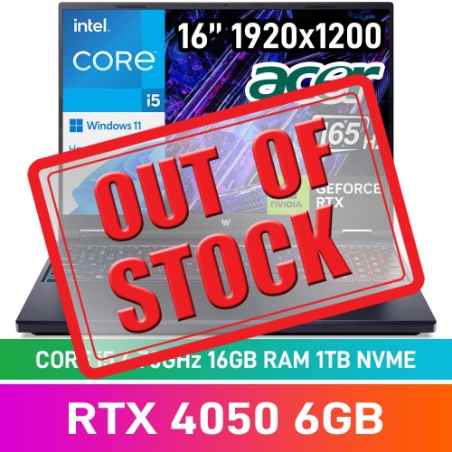 Acer PREDATOR HELIOS NEO 16 PHN16-71-51J4 Laptop — Core i5-13500HX / 16" WUXGA 165Hz G-SYNC IPS / 16GB DDR5 RAM / GeForce RTX 4060 8GB / 1TB Gen4 NVMe / Windows 11 Home / Obsidian Black