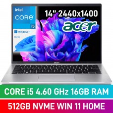 Acer SWIFT GO 14 SFG14-71-53Z3 Laptop — Core i5-1335U / 14" WQHD IPS / 16GB DDR5 RAM / 512GB NVMe / Windows 11 Home / Silver