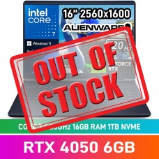 Alienware 16 AURORA AC16250_RPLH-R_007 Laptop — Core 7 240H / 16" WQXGA 120Hz / 16GB DDR5 RAM / GeForce RTX 4050 6GB / 1TB Gen4 NVMe SSD / Windows 11 Pro / Interstellar Indigo