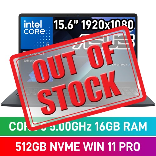 ASUS ExpertBook B1 B1503 B1503CVA-C516512G1X Laptop — Intel Core 5 120U / 15.6" FHD / 16GB DDR5 RAM / 512GB Gen4 NVMe / Windows 11 Pro / Gentle Grey ASUS ExpertBook B1 B1503 B1503CVA-C516512G1X Laptop — Intel Core 5 120U / 15.6" FHD / 16GB DDR5 RAM / 512GB Gen4 NVMe / Windows 11 Pro / Gentle Grey