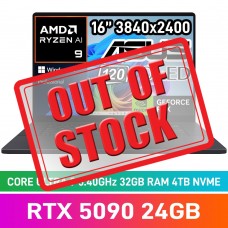 ASUS ProArt P16 H7606WX-O96440B0X Laptop — AMD Ryzen AI 9 HX 370 / 16" WQUXGA OLED Touchscreen / 64GB DDR5 RAM / GeForce RTX 5090 24GB / 4TB (2 x 2TB) Gen4 NVMe / Windows 11 Pro / Nano Black