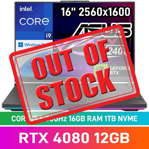 ASUS ROG STRIX G16 (2024) G614JZR-I91610G1W Laptop — Core i9-14900HX / 16" WQXGA 240Hz G-SYNC HDR / 16GB DDR5 RAM / GeForce RTX 4080 12GB / 1TB Gen4 NVMe / Windows 11 Home / Eclipse Grey