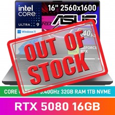 ASUS ROG STRIX G16 (2025) G615LW-U93210G0W Laptop — Core Ultra 9 275HX / 16" WQXGA 240Hz Mini-LED / 32GB DDR5 RAM / GeForce RTX 5080 16GB / 1TB Gen4 NVMe / Windows 11 Home / Eclipse Grey