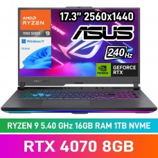 ASUS ROG STRIX G17 (2023) G713PI-91610G0W Laptop — Ryzen 9 7945HX / 17.3" WQHD 240Hz G-SYNC / 16GB DDR5 RAM / GeForce RTX 4070 8GB / 1TB Gen4 NVMe / Windows 11 Home / Eclipse Grey