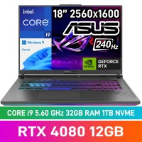ASUS ROG STRIX G18 (2023) G814JZ-I93210G0W Laptop — Core i9-13980HX / 18" WQXGA 240Hz G-SYNC HDR / 32GB DDR5 RAM / GeForce RTX 4080 12GB / 1TB Gen4 NVMe / Windows 11 Home / Eclipse Grey