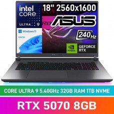 ASUS ROG STRIX G18 (2025) G815LP-U93210G0W Laptop — Intel Core Ultra 9 275HX / 18" WQXGA 240Hz / 32GB DDR5 RAM / GeForce RTX 5070 8GB / 1TB Gen4 NVMe / Windows 11 Home / Eclipse Grey ASUS ROG STRIX G18 (2025) G815LP-U93210G0W Laptop — Intel Core Ultra 9 275HX / 18" WQXGA 240Hz / 32GB DDR5 RAM / GeForce RTX 5070 8GB / 1TB Gen4 NVMe / Windows 11 Home / Eclipse Grey