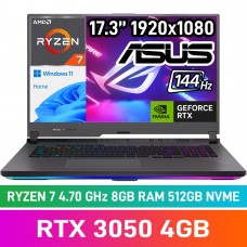 ASUS ROG Strix G17 G713 2022 Series G713RC-78512G0W Laptop — Ryzen 7 6800H / 17.3" FHD 144Hz / 8GB DDR5 RAM / GeForce RTX 3050 4GB / 512GB Gen4 NVMe / Windows 11 Home / Eclipse Grey