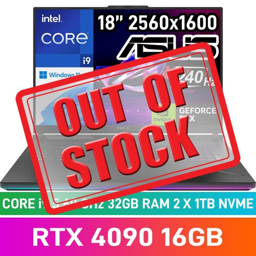 ASUS ROG STRIX SCAR 18 (2023) G834JY-I93210B0W Laptop — Core i9-13980HX / 18" WQXGA 240Hz G-SYNC HDR / 32GB DDR5 RAM / GeForce RTX 4090 16GB / 2x1TB Gen4 NVMe / Windows 11 Home / Black