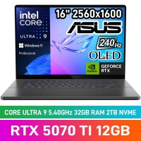 ASUS ROG ZEPHYRUS G16 (2025) GU605CR-OU93220G0X Laptop — Core Ultra 9 285H / 16" WQXGA 240Hz OLED / 32GB DDR5 RAM / GeForce RTX 5070 Ti 12GB / 2TB Gen4 NVMe / Windows 11 Pro / Eclipse Grey ASUS ROG ZEPHYRUS G16 (2025) GU605CR-OU93220G0X Laptop — Core Ultra 9 285H / 16" WQXGA 240Hz OLED / 32GB DDR5 RAM / GeForce RTX 5070 Ti 12GB / 2TB Gen4 NVMe / Windows 11 Pro / Eclipse Grey