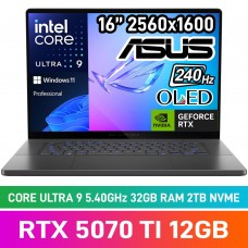 ASUS ROG ZEPHYRUS G16 (2025) GU605CR-OU93220G0X Laptop — Intel Core Ultra 9 285H / 16" WQXGA 240Hz OLED / 32GB DDR5 RAM / GeForce RTX 5070 Ti 12GB / 2TB Gen4 NVMe / Windows 11 Pro / Eclipse Grey