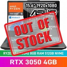 ASUS TUF GAMING A15 FA506NC-58512B0W Laptop — Ryzen 5 7535HS / 15.6" FHD 144Hz / 8GB DDR5 RAM / GeForce RTX 3050 4GB / 512GB Gen4 NVMe / Windows 11 Home / Graphite Black ASUS TUF GAMING A15 FA506NC-58512B0W Laptop — Ryzen 5 7535HS / 15.6" FHD 144Hz / 8GB DDR5 RAM / GeForce RTX 3050 4GB / 512GB Gen4 NVMe / Windows 11 Home / Graphite Black