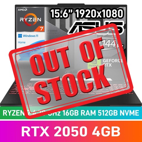 ASUS TUF Gaming A15 2022 Series FA507RF-716512G1W Laptop — Ryzen 7 6800HS / 15.6" FHD 144Hz Adaptive Sync / 16GB DDR5 RAM / GeForce RTX 2050 4GB / 512GB NVMe / Windows 11 Home / Jaeger Grey