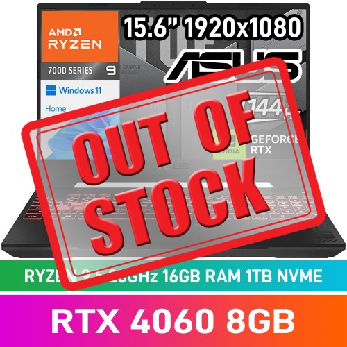 ASUS TUF GAMING A15 (2024) FA507UV-91610G0W Laptop — Ryzen 9 8945H / 15.6" FHD 144Hz / 16GB DDR5 RAM / GeForce RTX 4060 8GB / 1TB Gen4 NVMe SSD / Windows 11 Home / Jaegar Grey ASUS TUF GAMING A15 (2024) FA507UV-91610G0W Laptop — Ryzen 9 8945H / 15.6" FHD 144Hz / 16GB DDR5 RAM / GeForce RTX 4060 8GB / 1TB Gen4 NVMe SSD / Windows 11 Home / Jaegar Grey