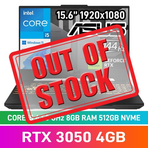 ASUS TUF Gaming F15 2022 Series FX507ZC4-I58512G0W Laptop — Core i5-12500H / 15.6" FHD 144Hz / 8GB DDR4 RAM / GeForce RTX 3050 4GB / 512GB NVMe / Windows 11 Home / Mecha Grey