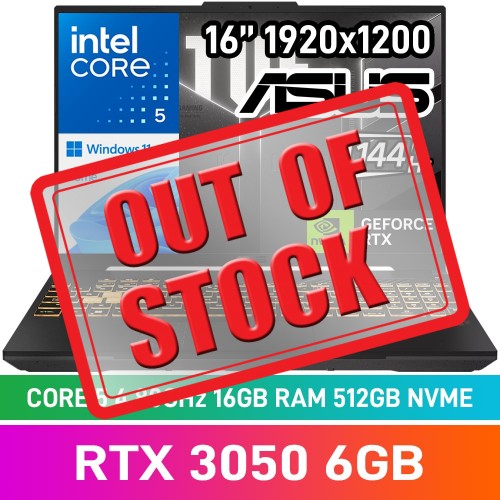 ASUS TUF GAMING F16 FX607VJ-I516512G0W Laptop — Intel Core 5 210H / 16" WUXGA 144Hz / 16GB DDR4 RAM / GeForce RTX 3050 6GB / 512GB Gen4 NVMe / Windows 11 Home / Mecha Grey ASUS TUF GAMING F16 FX607VJ-I516512G0W Laptop — Intel Core 5 210H / 16" WUXGA 144Hz / 16GB DDR4 RAM / GeForce RTX 3050 6GB / 512GB Gen4 NVMe / Windows 11 Home / Mecha Grey
