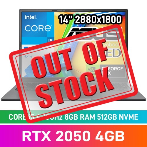 ASUS VivoBook 14X OLED K3405VF-OI58512B0W Laptop — Intel Core i5-13500H / 14" WQXGA+ 90Hz OLED HDR / 8GB DDR4 RAM / GeForce RTX 2050 4GB / 512GB NVMe SSD / Windows 11 Home / Indie Black