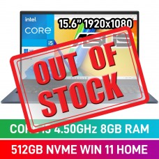 ASUS VivoBook 15 X1504 X1504VA-I38512BL1W Laptop — Intel Core i3-1315U / 15.6" FHD / 8GB DDR4 RAM / 512GB NVMe SSD / Windows 11 Home / Quiet Blue