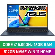 ASUS VivoBook 15 X1504 X1504VA-I716512BL0W Laptop — Intel Core i7-1355U / 15.6" FHD / 16GB DDR4 RAM / 512GB NVMe SSD / Windows 11 Home / Quiet Blue