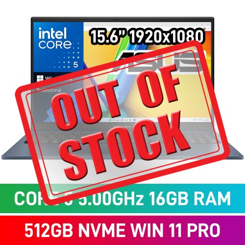 ASUS VivoBook 15 X1504 X1504VAP-I516512BL0X Laptop — Intel Core 5 120U / 15.6" FHD / 16GB DDR4 RAM / 512GB NVMe SSD / Windows 11 Pro / Quiet Blue