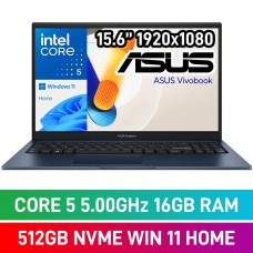 ASUS VivoBook 15 X1504 X1504VAP-I516512BL4W Laptop — Intel Core 5 120U / 15.6" FHD / 16GB DDR5 RAM / 512GB Gen4 NVMe SSD / Windows 11 Home / Quiet Blue ASUS VivoBook 15 X1504 X1504VAP-I516512BL4W Laptop — Intel Core 5 120U / 15.6" FHD / 16GB DDR5 RAM / 512GB Gen4 NVMe SSD / Windows 11 Home / Quiet Blue