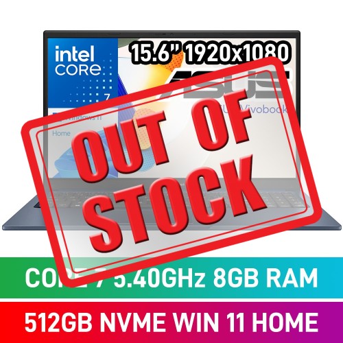 ASUS VivoBook 15 X1504 X1504VAP-I78512BL4W Laptop — Intel Core 7 150U / 15.6" FHD / 8GB DDR5 RAM / 512GB Gen4 NVMe SSD / Windows 11 Home / Quiet Blue