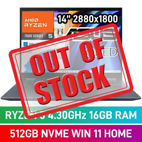 ASUS VivoBook S 14 FLIP TN3402YA-O516512BL0W Laptop — AMD Ryzen 5 7430U / 14" WQXGA+ 90Hz OLED HDR Touchscreen / 16GB DDR4 RAM / 512GB NVMe SSD / Windows 11 Home / Quiet Blue