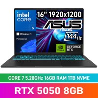 ASUS VIVOBOOK V16 V3607VH-I71610B0X Laptop — Intel Core 7 240H / 16" WUXGA 144Hz / 16GB DDR5 RAM / GeForce RTX 5050 8GB / 1TB Gen4 NVMe / Windows 11 Pro / Black
