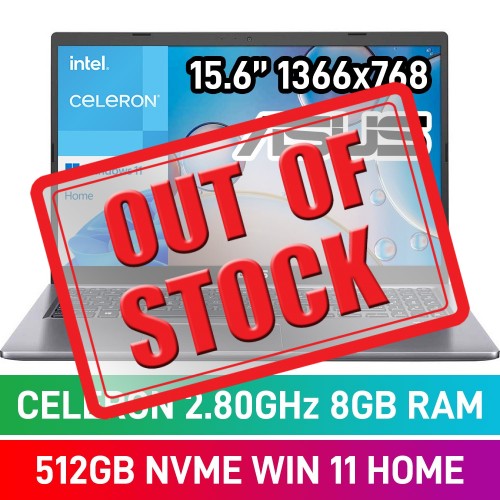 Asus X515 X515MA-C8512G0W Laptop — Celeron N4020 / 15.6" WXGA / 8GB DDR4 RAM / 512GB NVMe SSD / Windows 11 Home / Slate Grey
