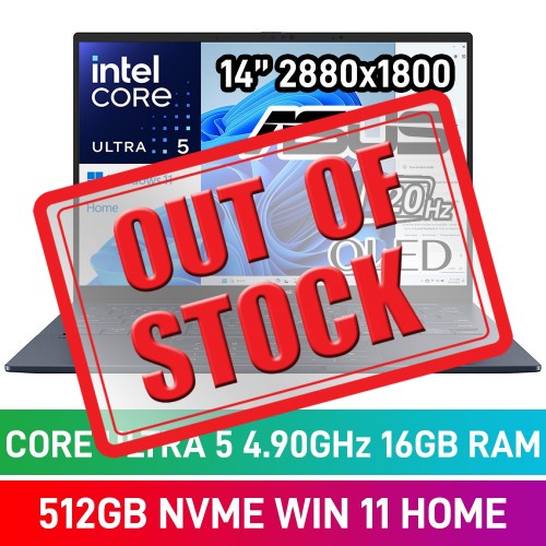 ASUS ZenBook 14 OLED UX3405CA-OU516512BL0W Laptop — Core Ultra 5 225H / 14" WQXGA+ 120Hz OLED HDR Touchscreen / 16GB DDR5 RAM / 512GB Gen4 NVMe SSD / Windows 11 Home / Ponder Blue ASUS ZenBook 14 OLED UX3405CA-OU516512BL0W Laptop — Core Ultra 5 225H / 14" WQXGA+ 120Hz OLED HDR Touchscreen / 16GB DDR5 RAM / 512GB Gen4 NVMe SSD / Windows 11 Home / Ponder Blue